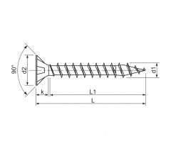 SPAX 3.0x12 facsavar süllyesztett fejjel Torx 10 és teljes menettel