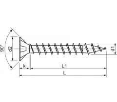 SPAX 3.0x45 facsavar süllyesztett fejjel és teljes menettel