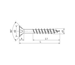 SPAX 5,0x45 facsavar süllyesztett fejjel és részmenettel, 500 db.