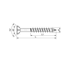 SPAX-M 3,5x45 facsavar süllyesztett fejjel és részleges menettel Torx 15