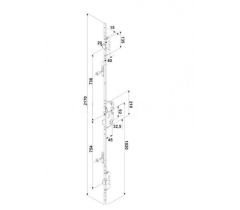 FUHR Kilinccsel működtethető ajtózár 859-45, 2H, 16-92-08, 2170mm - Ezüst, 45