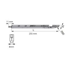 MACO ajtódugó bejárati ajtóhoz 255 mm tüske 8 mm - Ezüst