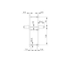 ROTO kilincs-kilincs 30mm - 1x, Bronz