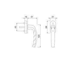 Ablakfogantyú Atlanta Secustic 7/32-42mm (Vario Fit) - bronz