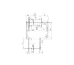 Erkélykilincs készlet Rotoline redukált profilhoz 48-78 mm - Bronz