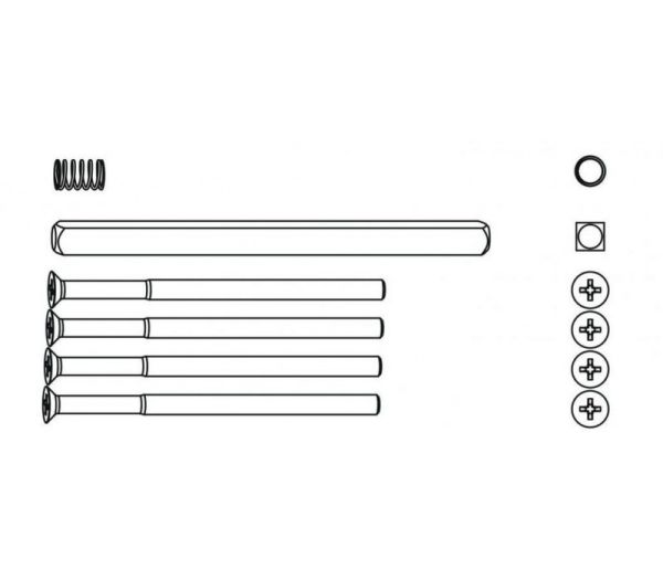 Csavarkészlet, négyzet és rugó HARMONY lapos fogantyúhoz 64-72 mm