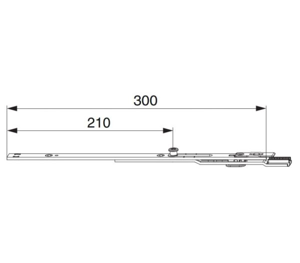 MACO ajtózár végződés 300x16 mm - Ezüst