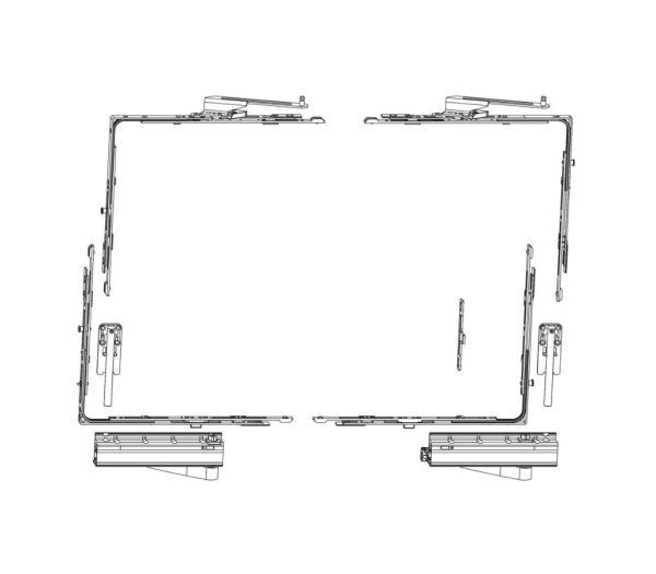  MACO kocsi és sarok készlet SKB-Z P 160KG V-9 mm - Ezüst, bal